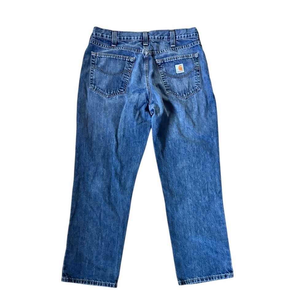 Carhartt Relaxed Fit Straight Leg Jeans Men’s 34x30 Blue Heavy Duty Work Denim - Picture 3 of 6